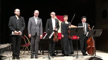 Denis Podalydès, Olivier Baumont, Julien Chauvin, Tami Troman et Atsushi Sakaï.
 (LCA/Culturebox)