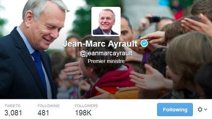 Capture d'&eacute;cran du compte officiel du Premier ministre, Jean-marc Ayrault, samedi 8 mars 2014.&nbsp; (TWITTER.COM )