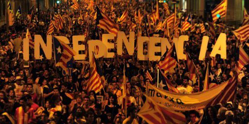 Catalogne, manifestation pour l'indépendance le 11 septembre 2012. (LLUIS GENE / AFP)