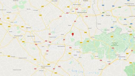 La découverte a eu lieu&nbsp;à Thumeries, au sud de Lille dans le Nord. (CAPTURE D'ECRAN GOOGLE MAPS)