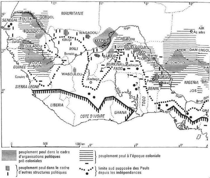  (« L’archipel Peul ». Source : 1994. « Pour une nouvelle cartographie des Peuls »)