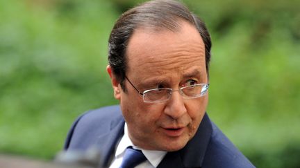 Le pr&eacute;sident Fran&ccedil;ois Hollande lors d'un sommet europ&eacute;en &agrave; Bruxelles (Belgique), le 21 mars 2014.&nbsp; (GEORGES GOBET / AFP)