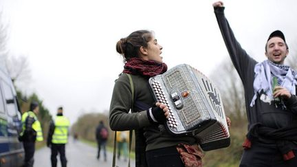 Les opposants à la construction de l'aéroport de Notre-Dame-des-Landes ont organisé un festival de musique, FestiZAD (5 janvier 2013)
 (Jean-Sébastien Evrard / AFP)