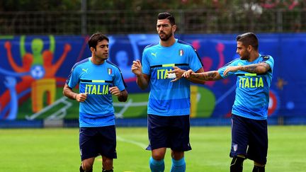 L'équipe d'Italie à l'entraînement, le 16 juin 2016 à Montpellier (Hérault). (VINCENZO PINTO / AFP)