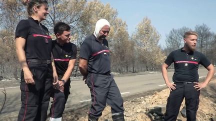 Incendies : les sapeurs-pompiers blessés racontent leur lutte contre le feu à Aubais, dans le Gard (FRANCEINFO)