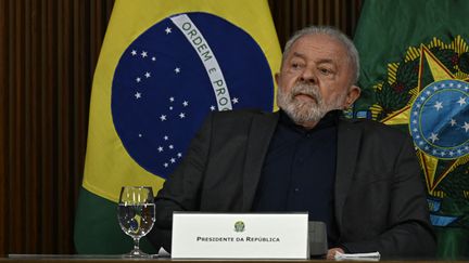 Le président brésilien Lula da Silva à Brasilia le 9 janvier 2023. Photo d'illustration (MAURO PIMENTEL / AFP)