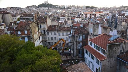 Le quartier de Noailles, à Marseille, où se sont effondrés les immeubles. (Emin AKYEL / AFP)