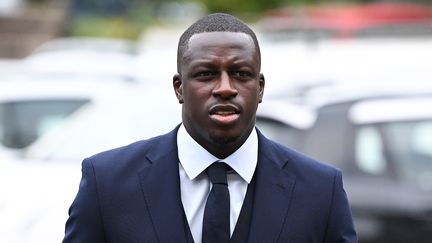 Le footballeur Benjamin Mendy arrive à son procès, le 15 août 2022 à Chester (Royaume-Uni). (PAUL ELLIS / AFP)