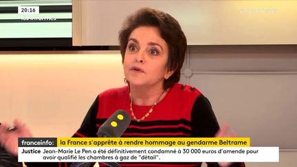 La journaliste du Figaro magazine, Judith Waintraub sur le plateau de franceinfo, le 27 mars 2018. (FRANCEINFO / RADIOFRANCE)