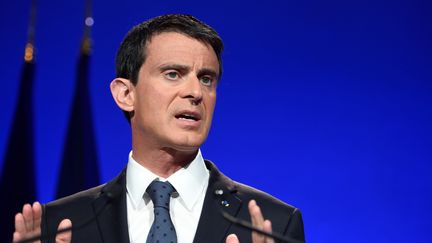 Le Premier ministre Manuel Valls donne une conférence de presse pour présenter ses mesures contre la radicalisation, le 9 mai 2016, à Paris.&nbsp; (ERIC FEFERBERG / AFP)