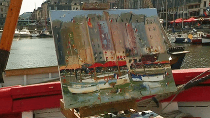 Laurent Leblanc peint sur le port d'Honfleur
 (France 3 / culturebox / capture d&#039;écran)