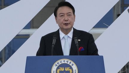 Le président de la Corée du Sud Yoon Suk-yeol, à Séoul, le 15 août 2022. (AHN YOUNG-JOON / POOL / AFP)