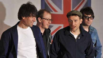 Blur en 2012 : Alex James, Dave Rowntree, Damon Albarn et Graham Coxon.
 (Ben Stansall / AFP)