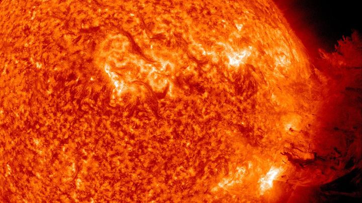 Temp&ecirc;te solaire de niveau 1 (sur une &eacute;chelle de 1 &agrave; 5), photographi&eacute;e par le satellite de la Nasa SDO, le 7 juin 2011. (NASA / SDO)