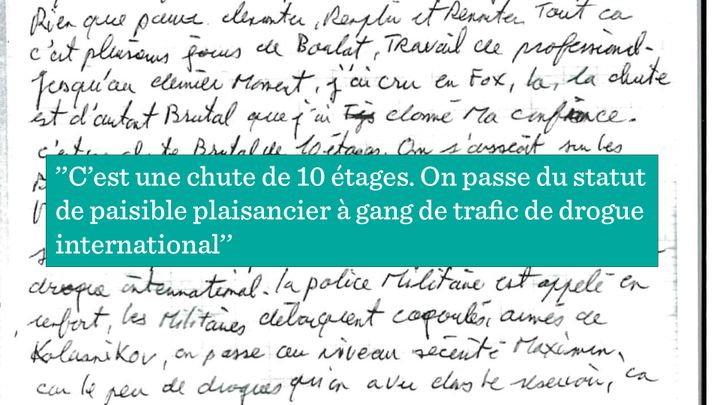 Extrait du cahier d'écolier du skipper Olivier Thomas. (RADIO FRANCE)