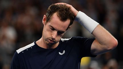 Andy Murray lors de sa défaite en simple au premier tour de l'Open d'Australie face à l'Espagnol Roberto Bautista, le 14 janvier 2019.&nbsp; (SAEED KHAN / AFP)