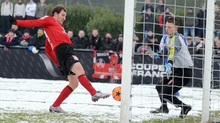 L'attaquant Mathieu Scarpelli, sous le maillot de Guingamp en 2010 (JEAN-FRANCOIS MONIER / AFP)