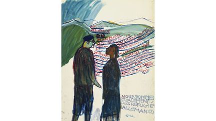 Sans titre, 1940-1942. Juive allemande, Charlotte Salomon, réfugiée en France, est internée à Gurs, relâchée, puis déportée et tuée, enceinte, à Auschwitz. Ces gouaches font partie de l’histoire de sa vie, peinte pendant ces années noires
 
 (Musée d’art juif, Amsterdam, Pays-Bas © Collection Jewish Historical Museum, Ams)