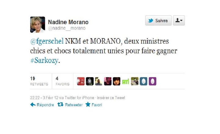 Capture d'écran du tweet de Nadine Morano (2) (DR)