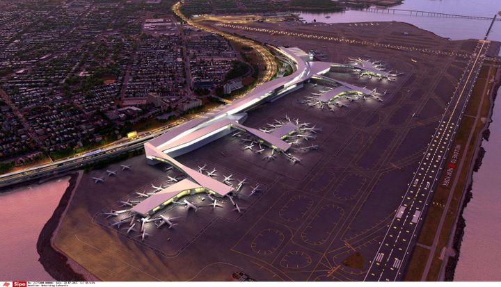 Une vue du ciel de l'a&eacute;roport de La Guardia, &agrave; New York. &nbsp; (AP / SIPA)