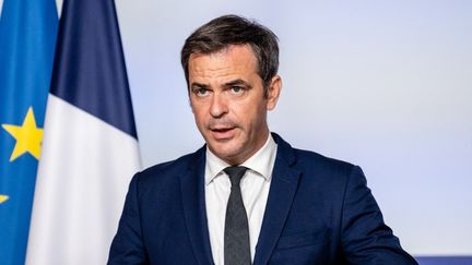 Olivier Véran, le porte-parole du gouvernement, le 20 juillet 2022, à Paris. (XOSE BOUZAS / HANS LUCAS / AFP)