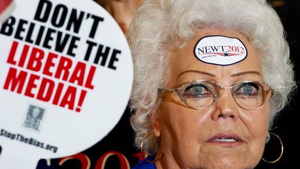 Mary Gaulden soutient Newt Gingrich, Floride, 30 janvier 2012. (PAUL J. RICHARDS / AFP)