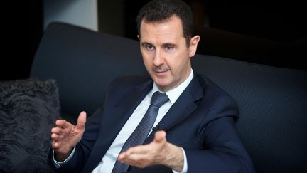 Le pr&eacute;sident syrien Bachar Al-Assad, lors d'une interview au "Figaro", &agrave; Damas (Syrie), le 2 septembre 2013. (SANA / REUTERS)