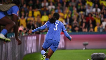 Wendie Renard après son but face au Brésil, lors de la coupe du monde de football, à Brisbane, 29 juillet 2023. (FRANCK FIFE / AFP)