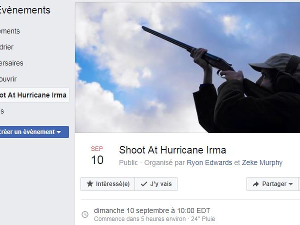 Irma un Am ricain cr e un v nement Facebook pour tirer sur l