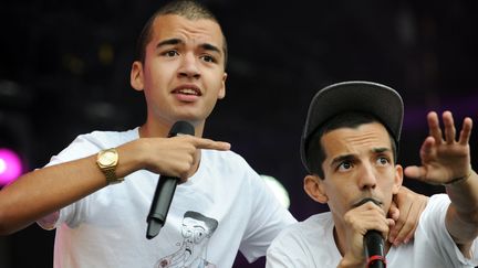 Oli et BigFlo, samedi 18 juillet 2015 aux festival des Vieilles Charrues (Carhaix).
 (Fred Tanneau / AFP)