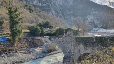 La vallée de la Roya le 2 octobre 2020, quatre mois après le passage de la tempête Alex. (ALAIN GASTAL / FRANCE-INFO)