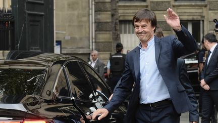 Nicolas Hulot quitte le ministère de l'Environnement, le 4 septembre 2018, à Paris.&nbsp; (PHILIPPE LOPEZ / AFP)