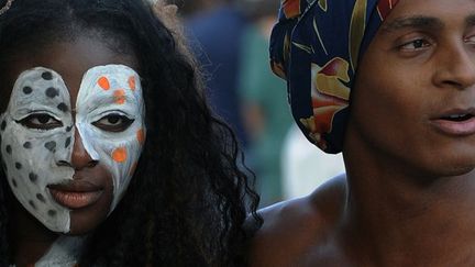 Manifestation de mannequins noirs au premier jour de la Fashion Rio, pour réclamer une meilleure représentation des brésiliens afro-descendants.
 (Antonio Scorza / AFP)