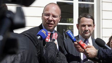 Guillaume Poitrinal, président de Woodeum, ancien co-président du Conseil de la simplification&nbsp;répond aux journalistes le 14 avril 2014 à Paris (FRANCOIS GUILLOT / AFP)