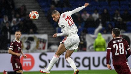 Islam Slimani, double buteur pour l'OL face au Sparta Prague jeudi. (OLIVIER CHASSIGNOLE / AFP)