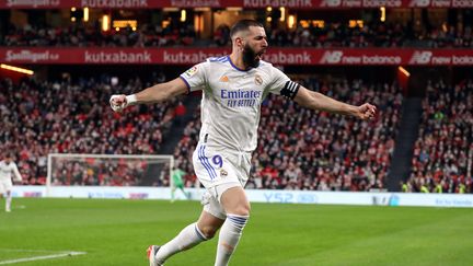 Karim Benzema, auteur d'un doublé mercredi à San Mames. (MANUEL BLONDEAU/AOP.PRESS/MAXPPP / MAXPPP)