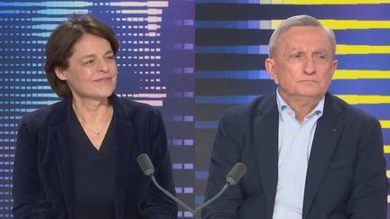 La politologue Marie Mendras et le général Vincent Desportes étaient les invités du "8h30 franceinfo" samedi 9 avril. (FRANCEINFO / RADIOFRANCE)