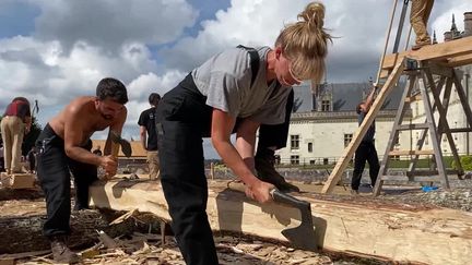 La restauration participative de la chapelle Saint-Hubert d'Amboise.&nbsp; (FRANCEINFO)