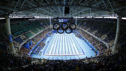 Une vue générale de la piscine olympique de Rio de Janeiro (Brésil), le 7 août 2016. (ODD ANDERSEN / AFP)