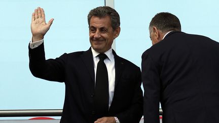 L'ex chef de l'États, Nicolas Sarkozy, le 16 juin 2018, lors de la rencontre France-Australie à la Coupe du monde en Russie.&nbsp; (SERGEY DOLZHENKO / EPA)