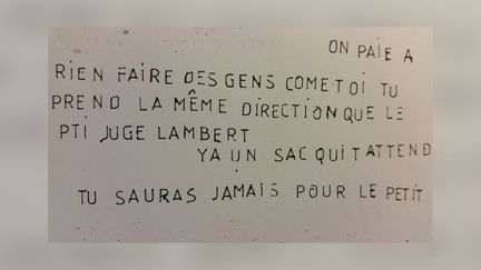 Lettre adressée au&nbsp;procureur général de Dijon révélée par France Inter. (DR)