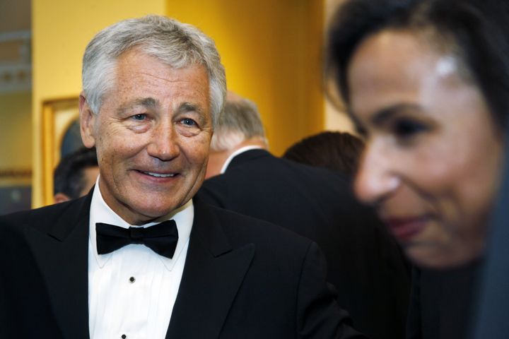 L'ex-s&eacute;nateur r&eacute;publicain Chuck Hagel lors d'une r&eacute;ception, le 3 mai 2011 &agrave; Washington (Etats-Unis).&nbsp; (THE WASHINGTON POST / GETTY IMAGES)