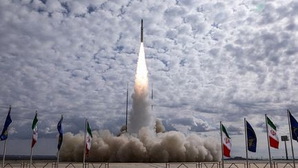 Le lancement d'un satellite en Iran, le 5 novembre 2022. (SEPAH NEWS / AFP)