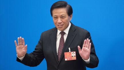 Le porte-parole de l'Assemblée nationale populaire, Zhang Yesui, le 4 mars 2018 à Pékin (Chine). (NICOLAS ASFOURI / AFP)