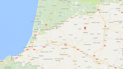 Carte de situation de la ville d'Horssarieu, dans les Landes. (GOOGLEMAPS)