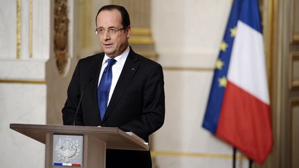 Fran&ccedil;ois Hollande, le 12 janvier 2013 &agrave; l'Elys&eacute;e. (LIONEL BONAVENTURE / AFP)