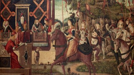 L'ambassade qu'Hippolyte, reine des Amazones, envoie à Thésée, roi d'Athènes par Vittore Carpaccio (1465 -1526) vers&nbsp;1495, huile sur panneau de bois. (MUSEE JACQUEMART-ANDRE)