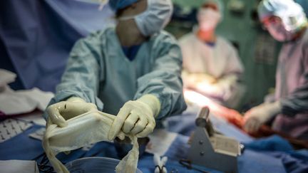 Une Canadienne a survécu six jours sans ses poumons, en attente d'une transplantation, en avril 2016.&nbsp; (JEFF PACHOUD / AFP)