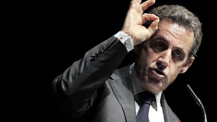 Discours de Nicolas Sarkozy dans un meeting le 22 avril 2015 &agrave; Nice (Alpes-Maritimes). (JEAN CHRISTOPHE MAGNENET / AFP)