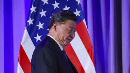 Chinese President Xi Jinping during a meeting organized around US-Chinese relations, on the sidelines of the APEC summit, in San Francisco, November 15, 2023. (CARLOS BARRIA / POOL / AFP)